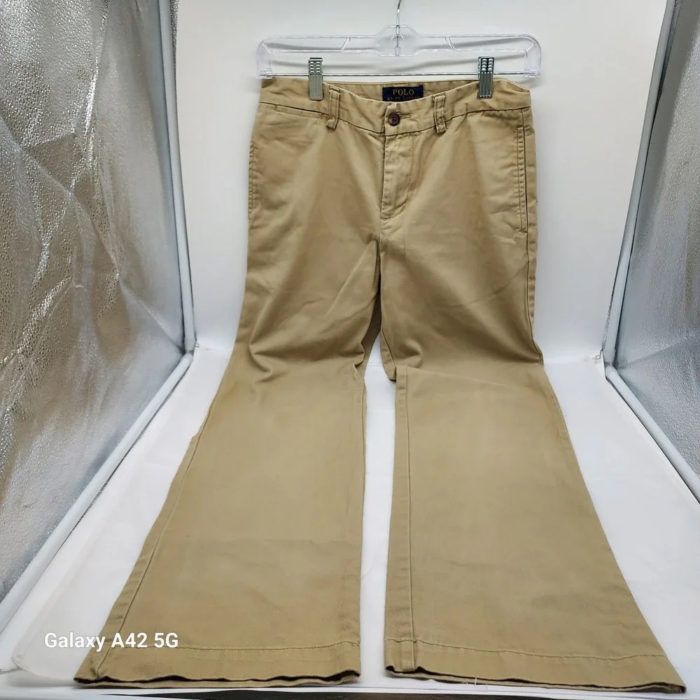 Polo Ralph Lauren Kids Khaki Flare Leg Chino Pants Size 14‎ UNISEX PANTS